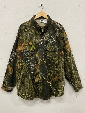 Mossy Oak Break-Up Camp Long Sleeve Button Down Hunting Shirt, Size XL